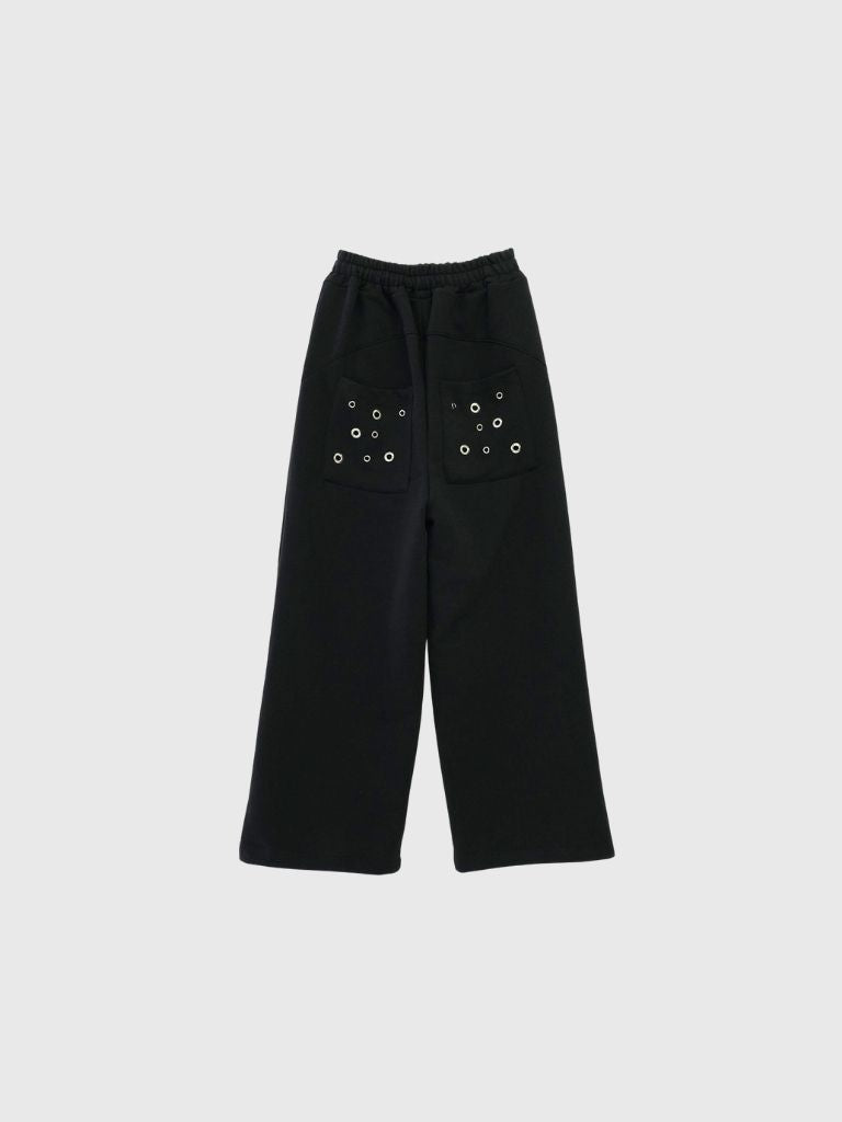 eyelet wide sweat pants