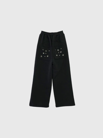 eyelet wide sweat pants