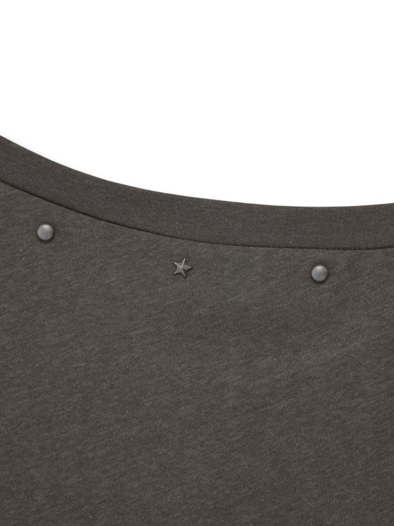 one shoulder stud tops