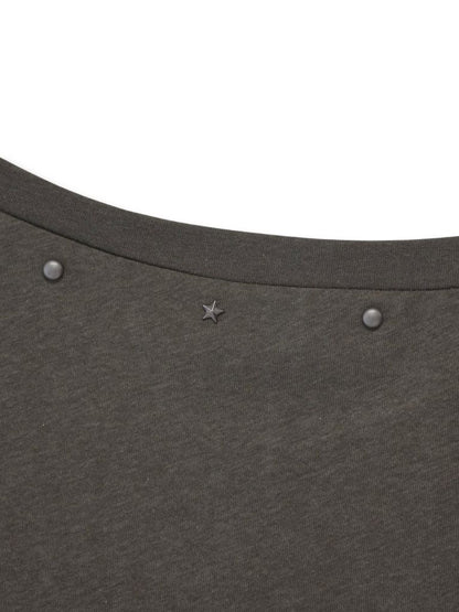 one shoulder stud tops