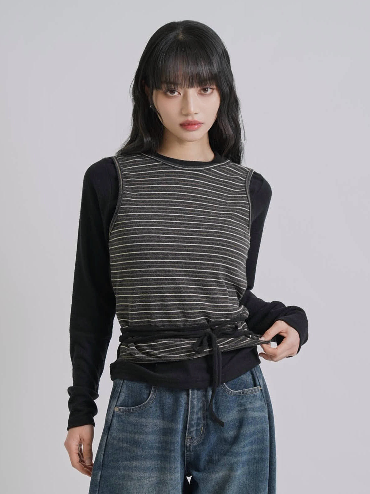 layered border wrap ribbon tops
