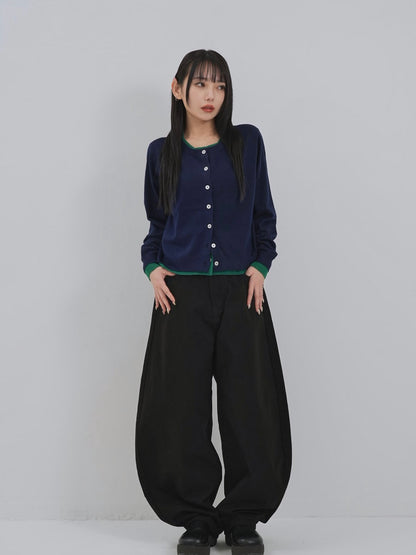 layered panel cardigan