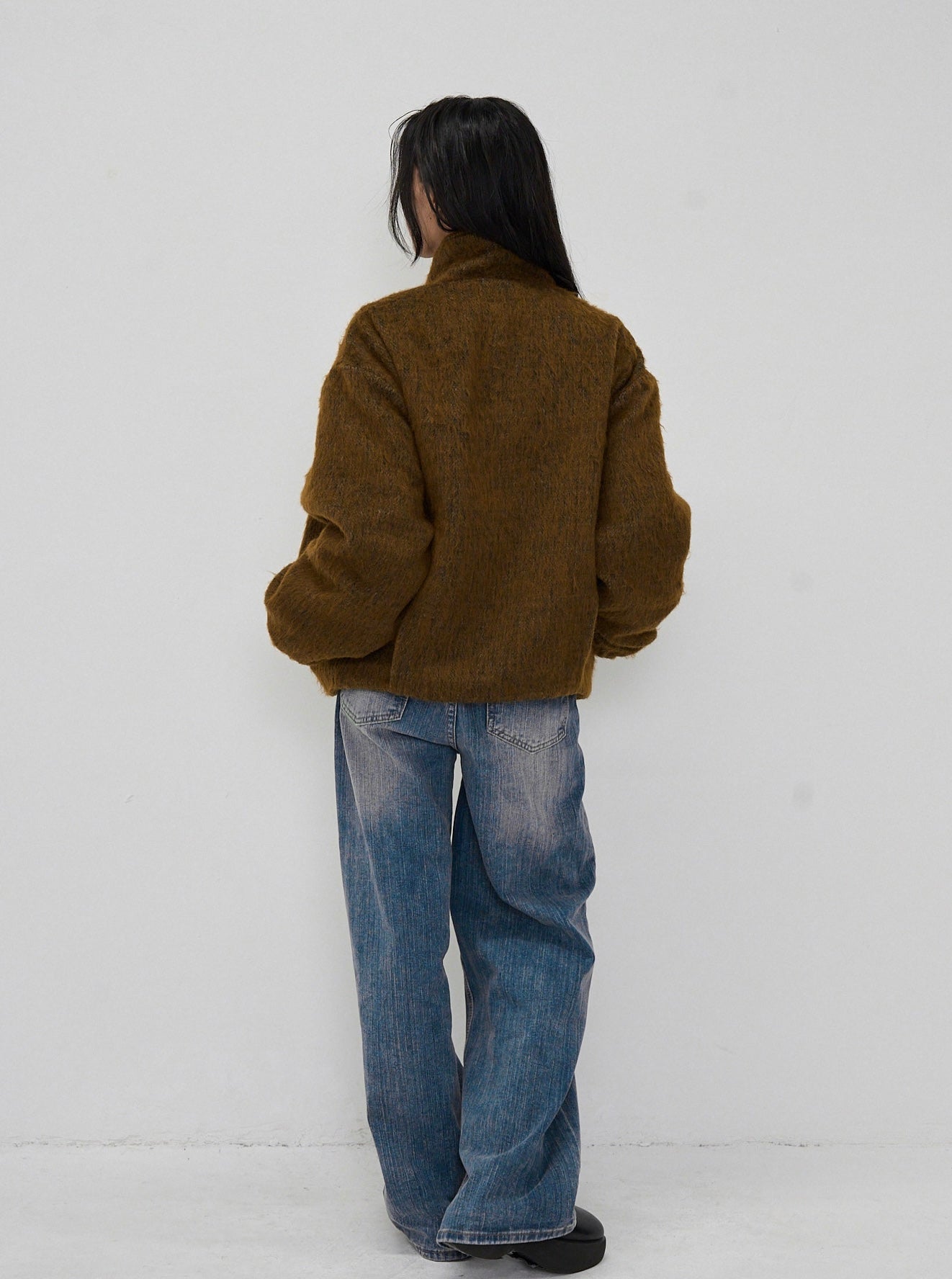 mohair tuck blouson