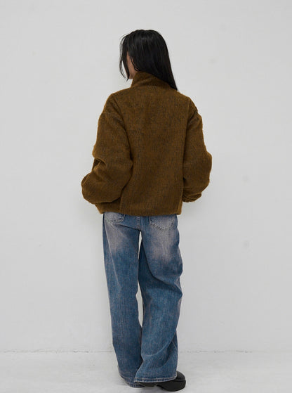 mohair tuck blouson