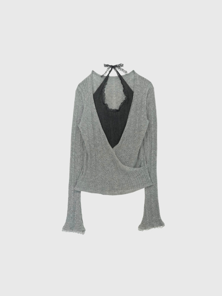 deep v neck cardigan