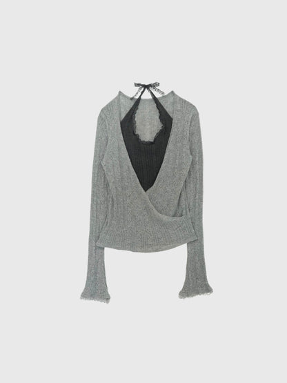 deep v neck cardigan