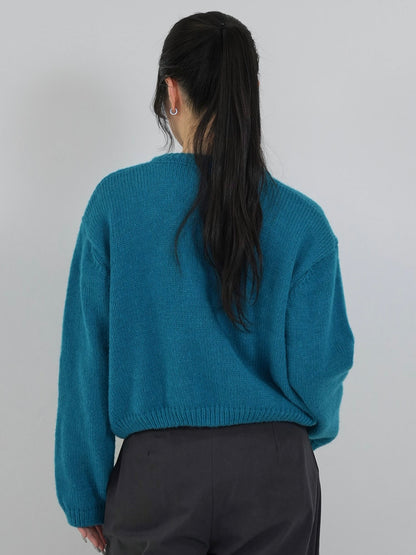 round neck cropped cardigan