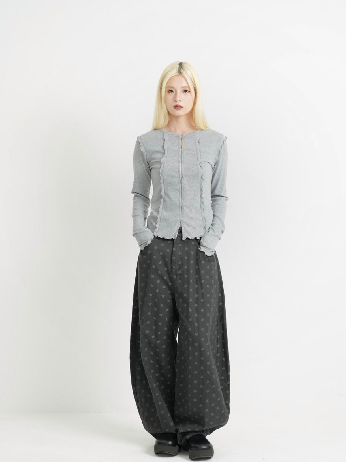 frill trim cardigan