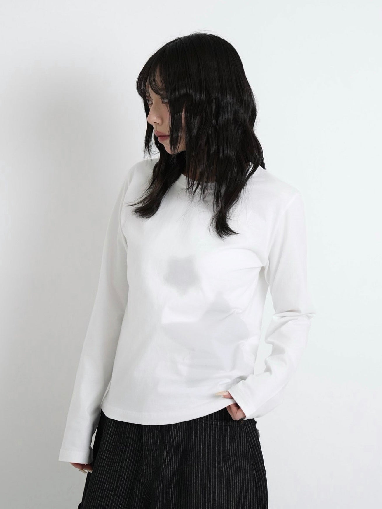 star print basic long tops