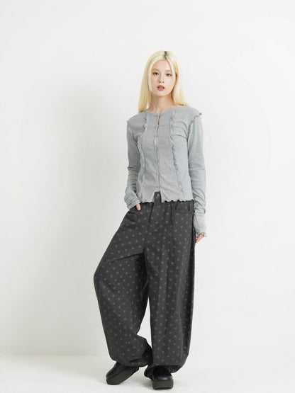 frill trim cardigan