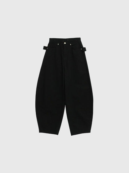 back belt detail wide pants