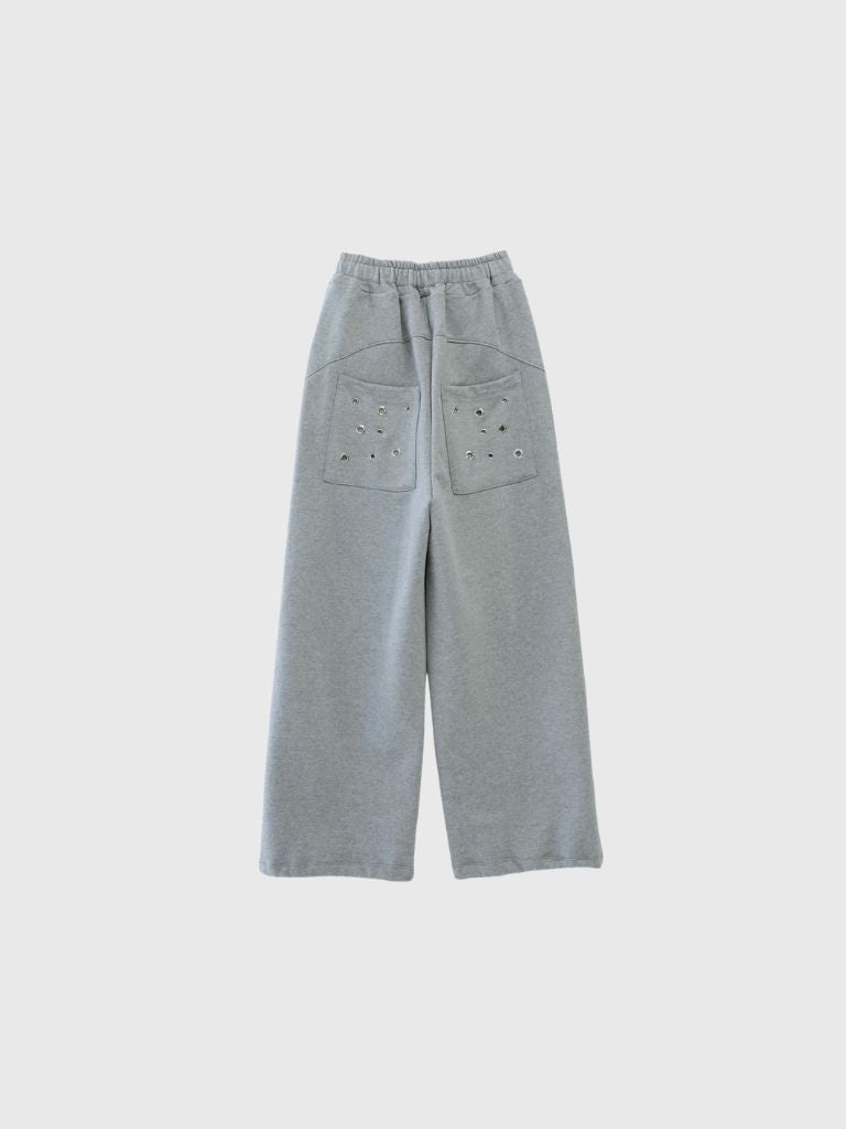 eyelet wide sweat pants