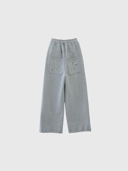 eyelet wide sweat pants