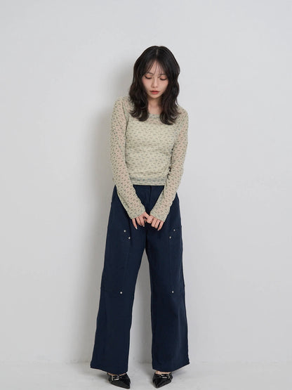 mini studs wide pants