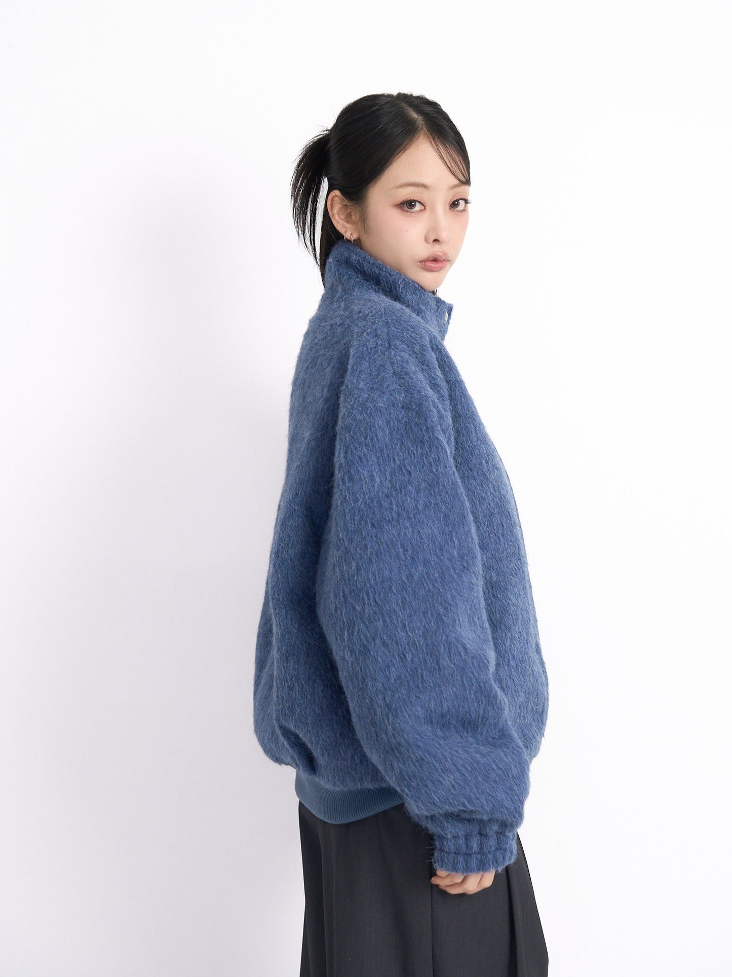 mohair snap blouson