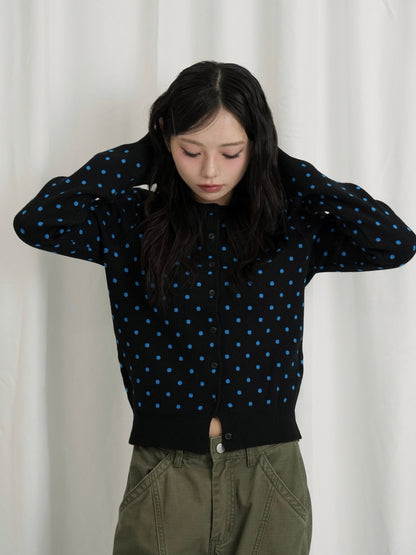 soft dot knit cardigan