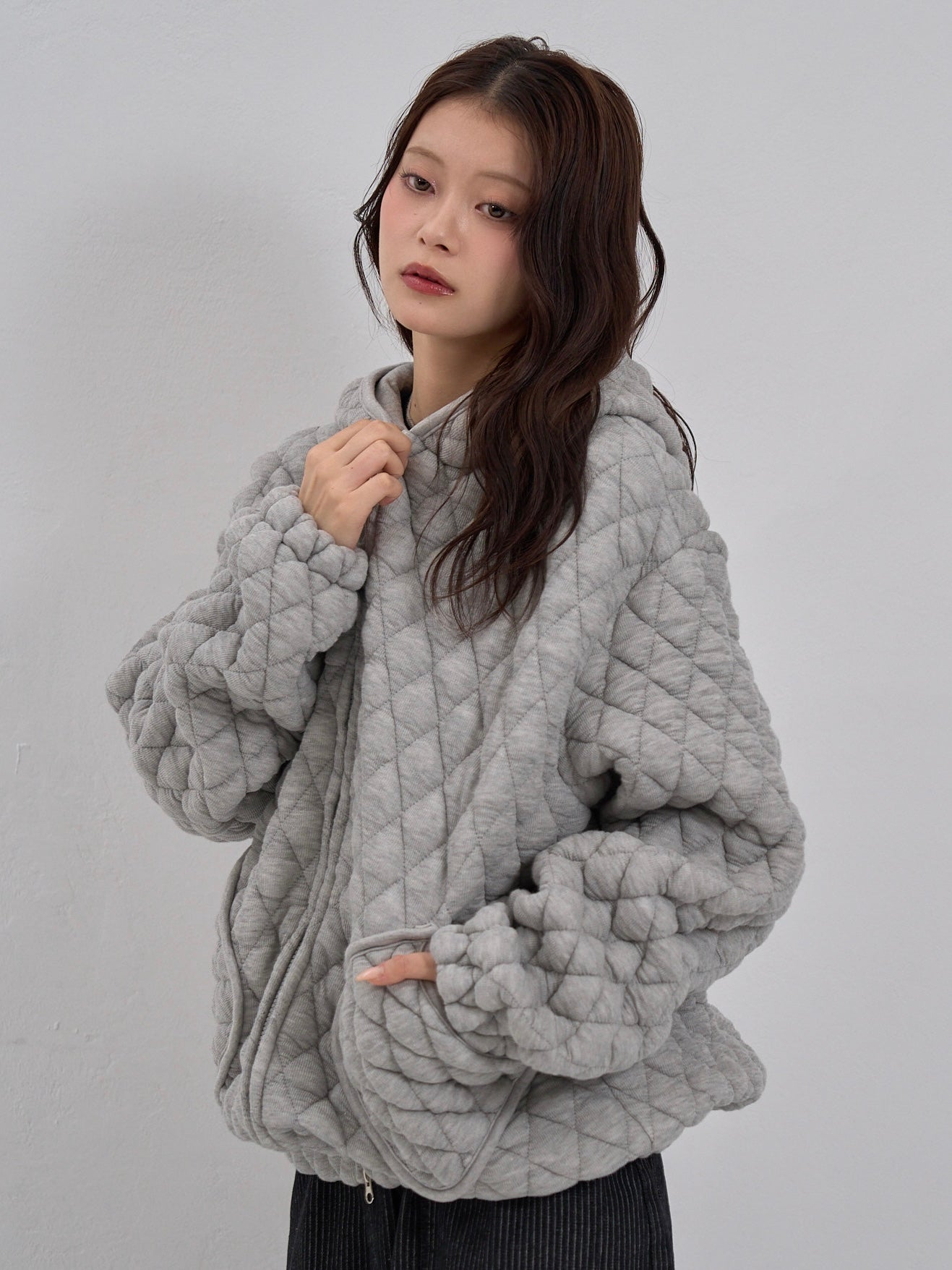 soft quilting hoodie