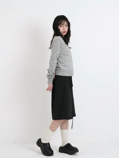 contrast line cardigan