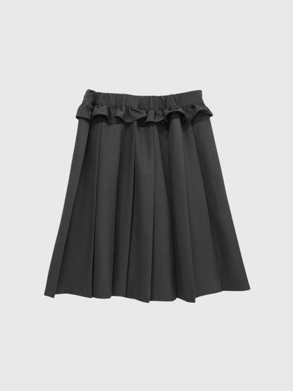 frill waist pleated skirt