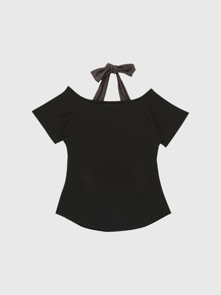 eyelet halter layered tops