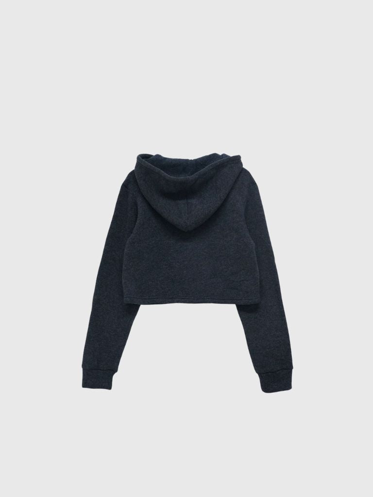 star cropped zip up hoodie