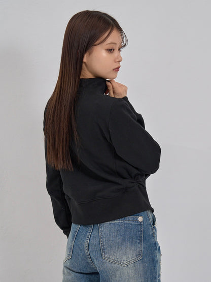 eyelet wave zip tops