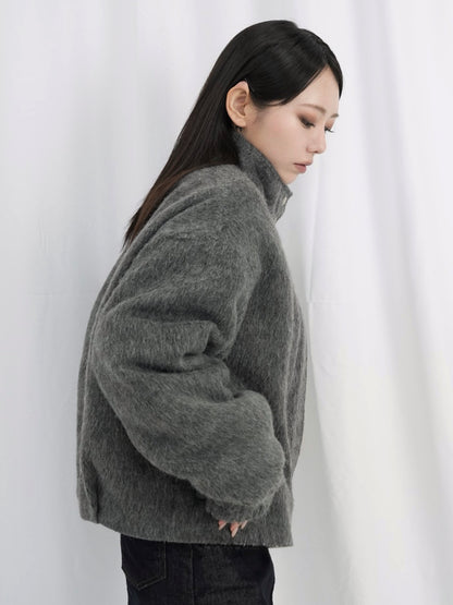 mohair snap blouson