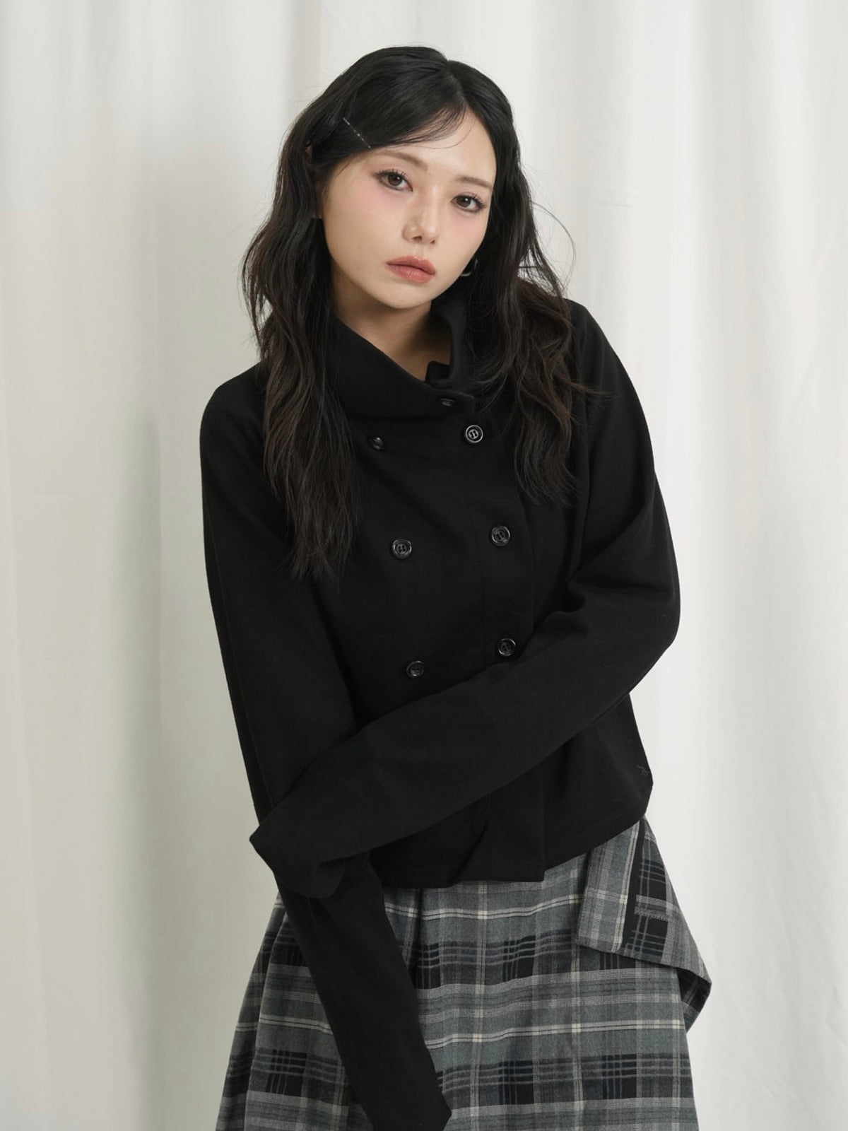 minimal double button cardigan