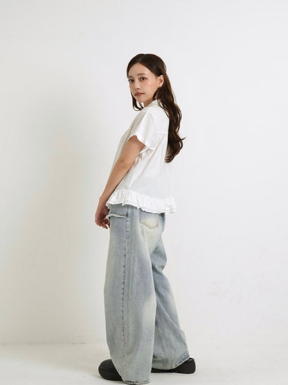 gather frill blouse