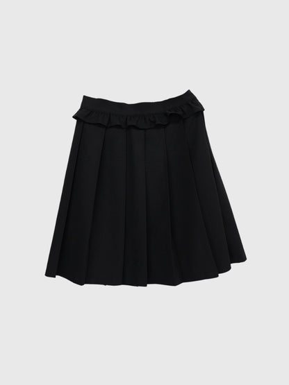 frill waist pleated skirt