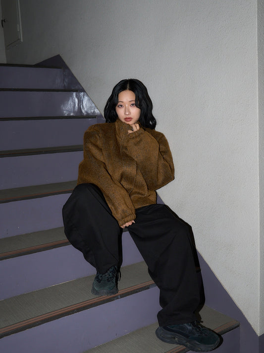 mohair tuck blouson