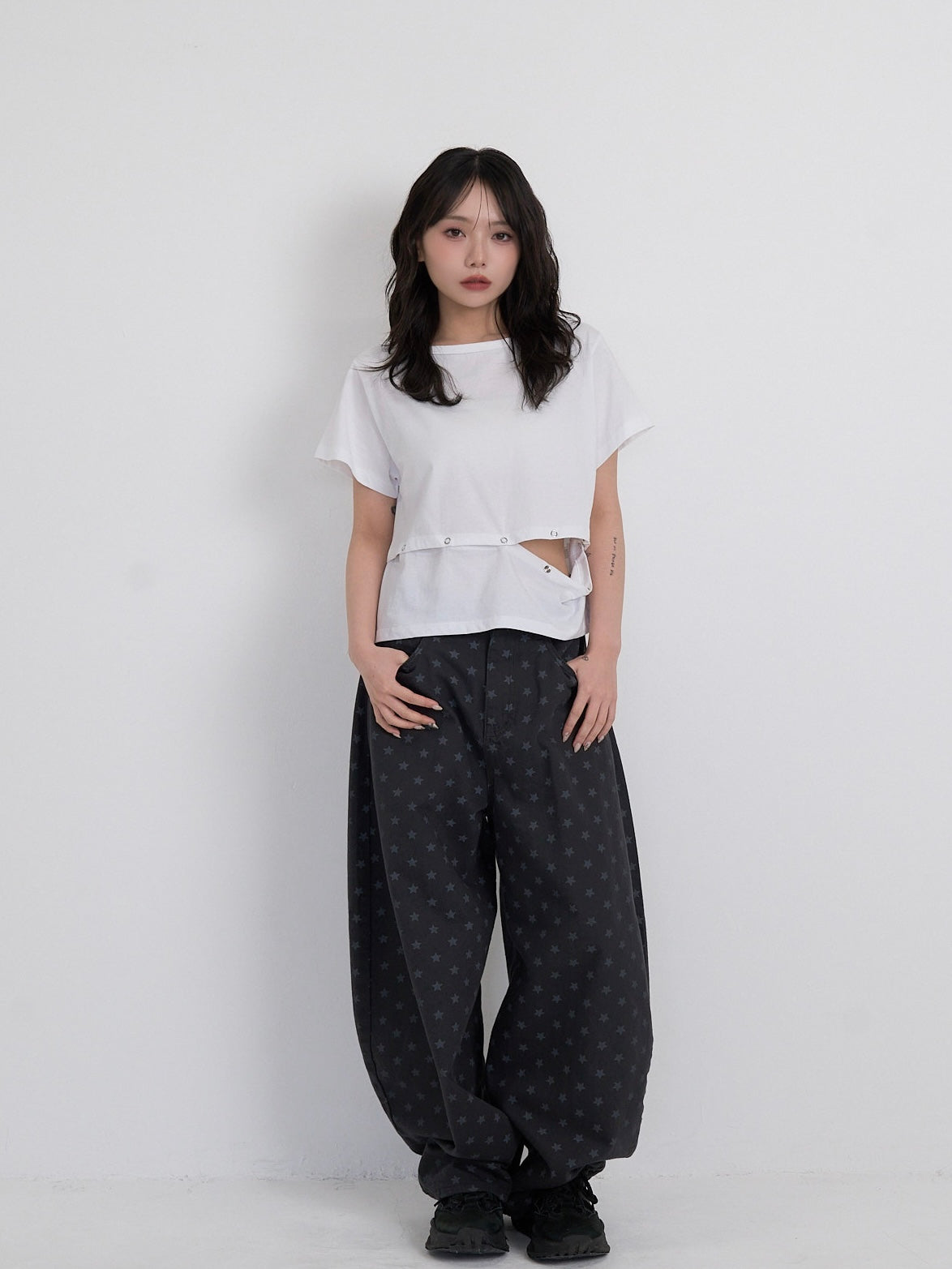 star dot balloon pants