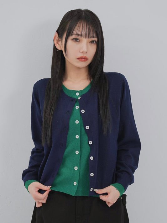 layered panel cardigan