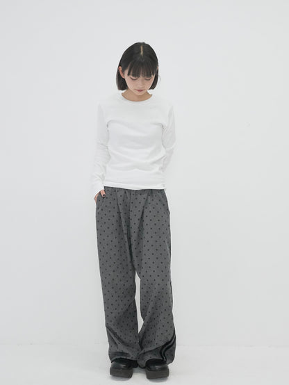 dot wide line pants