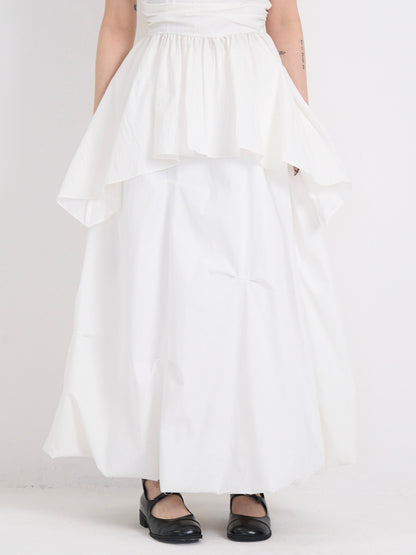 pintuck balloon skirt