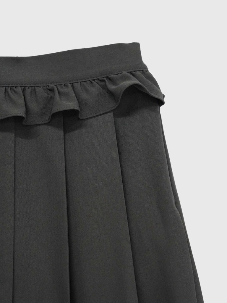 frill waist pleated skirt