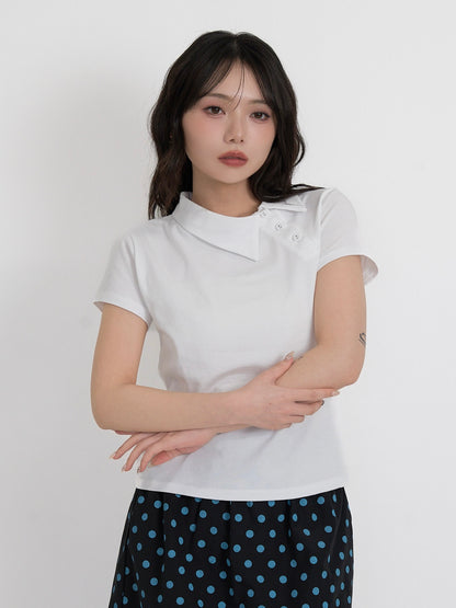 mini collar compact tops