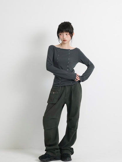 double row button tops