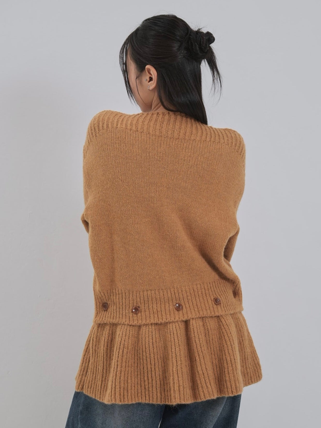 2way layered hem knit