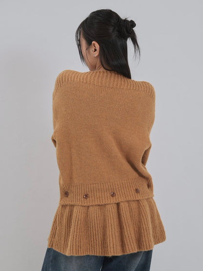 2way layered hem knit