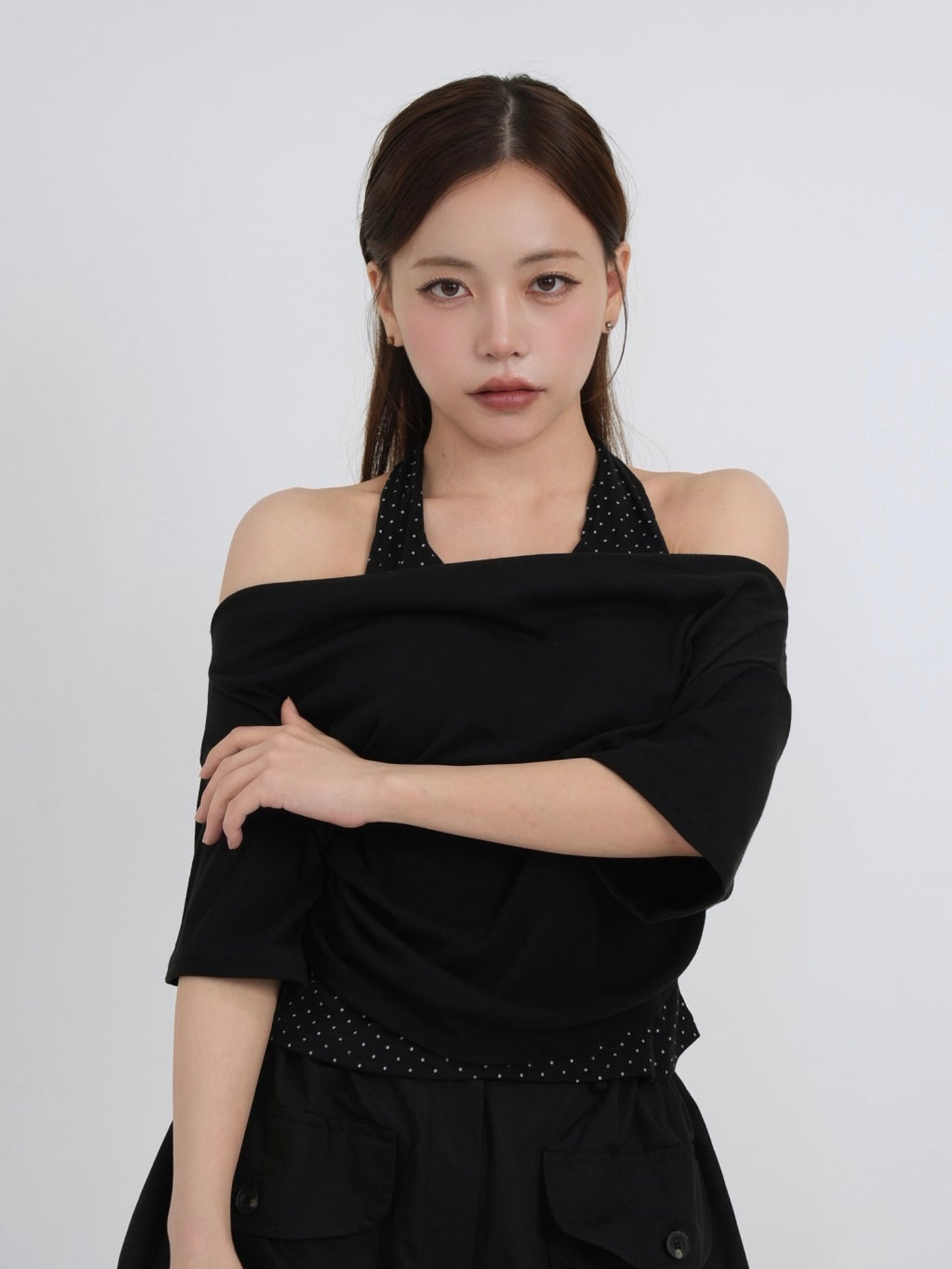 drape dot layered tops