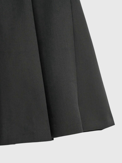 frill waist pleated skirt
