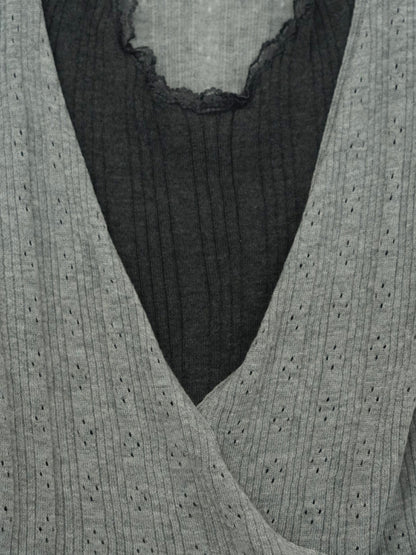 deep v neck cardigan