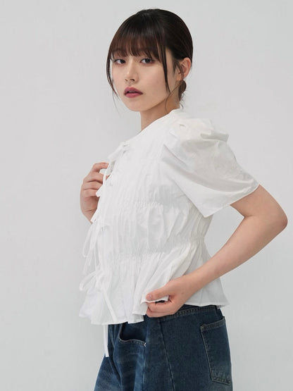 front ribbon blouse
