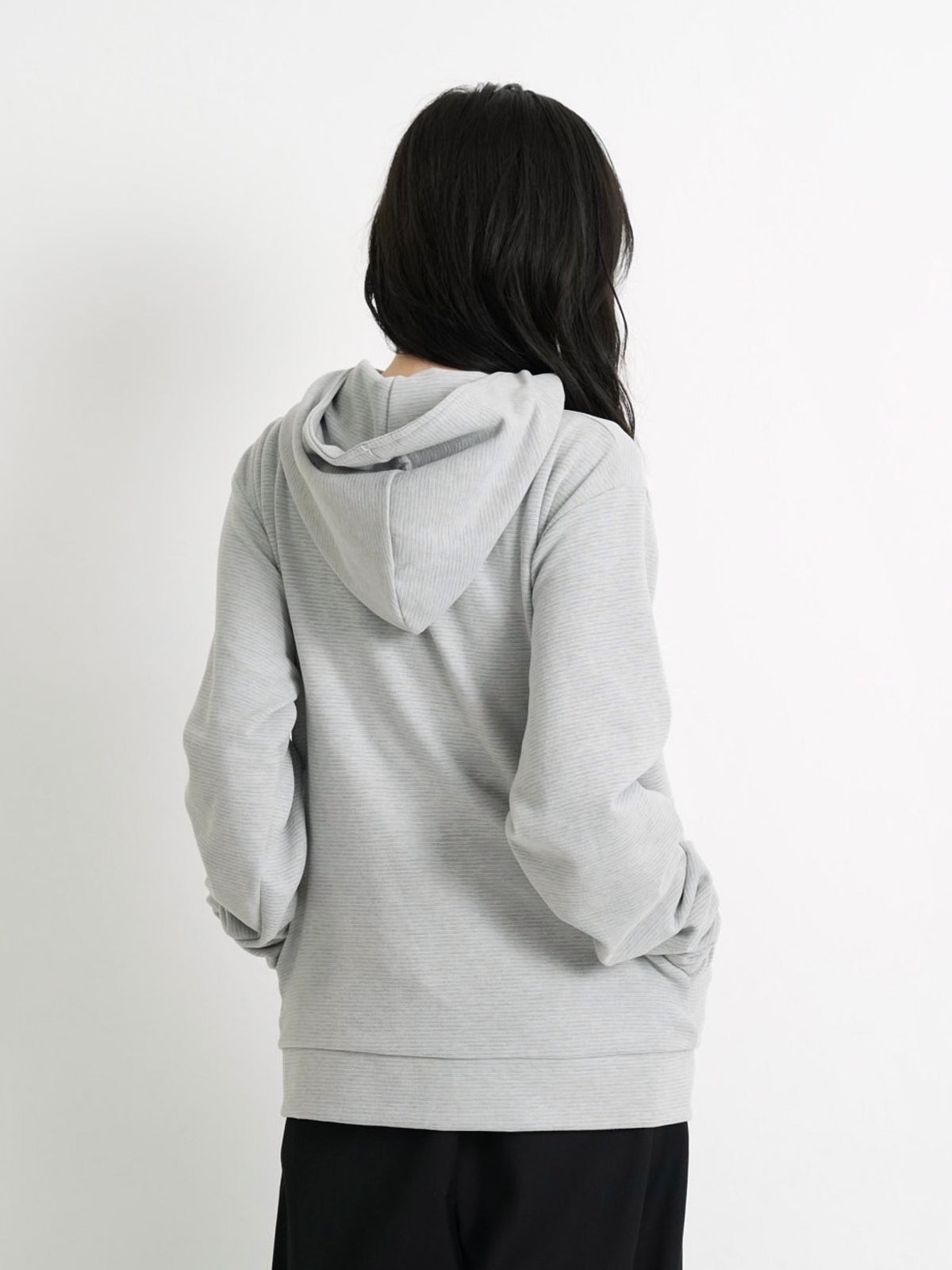 fleece zip button hood tops