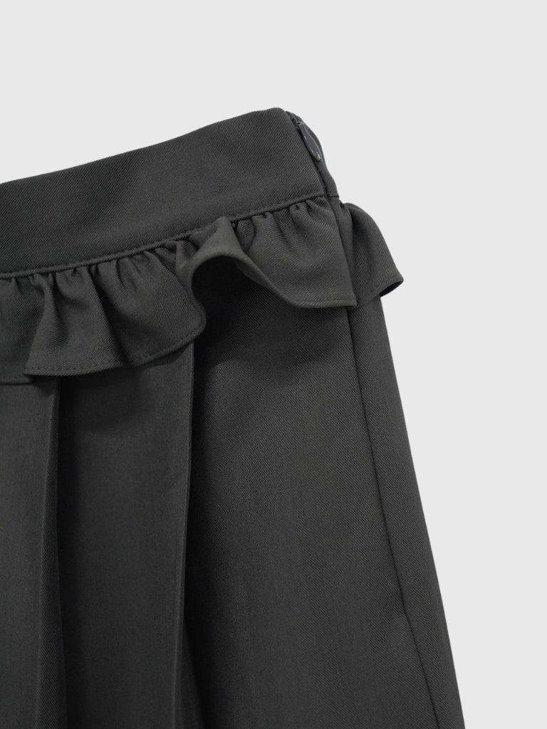 frill waist pleated skirt