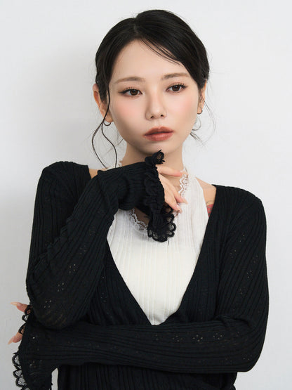 deep v neck cardigan