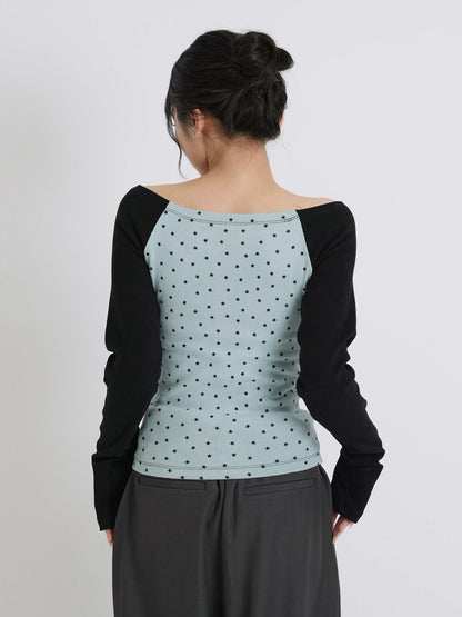 star dot raglan tops
