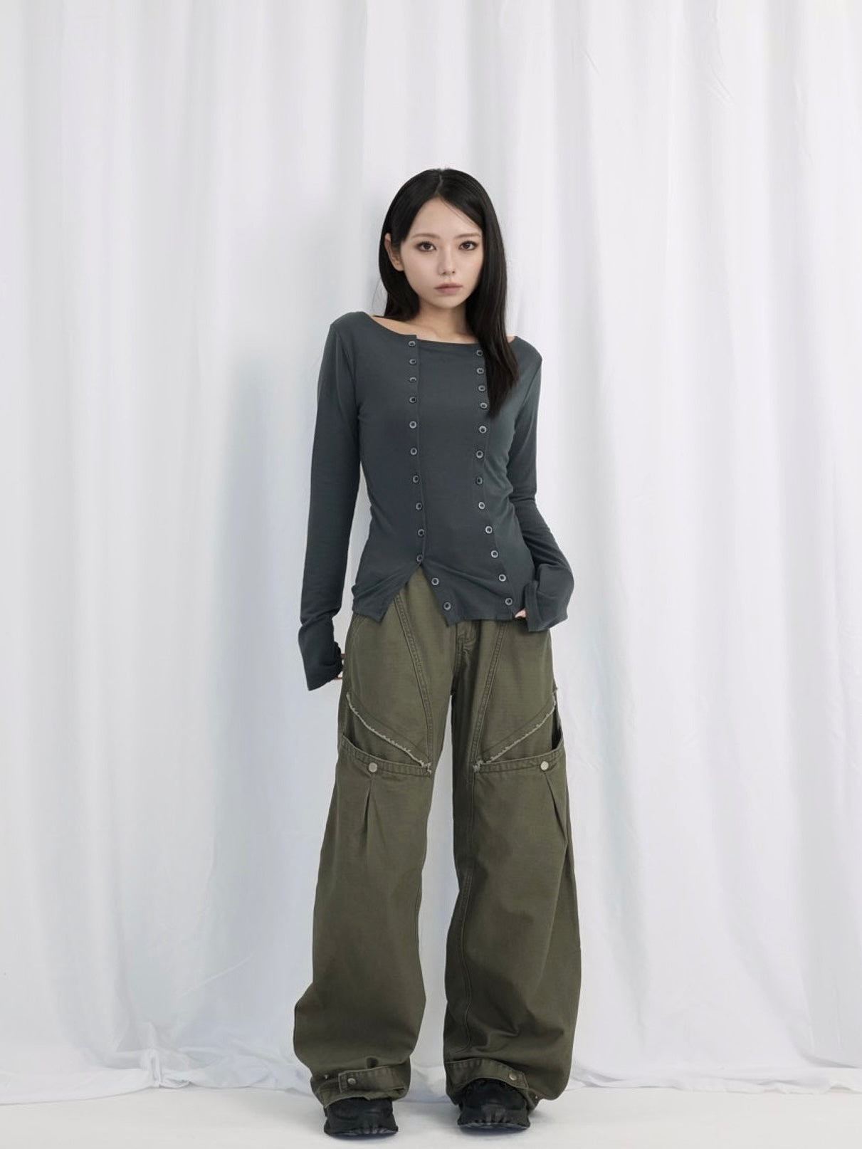 ［人気商品］enewdnina ⭐︎doublerowbuttontops double row button tops｜ダブルボタントップス｜オフィス・きれいめ