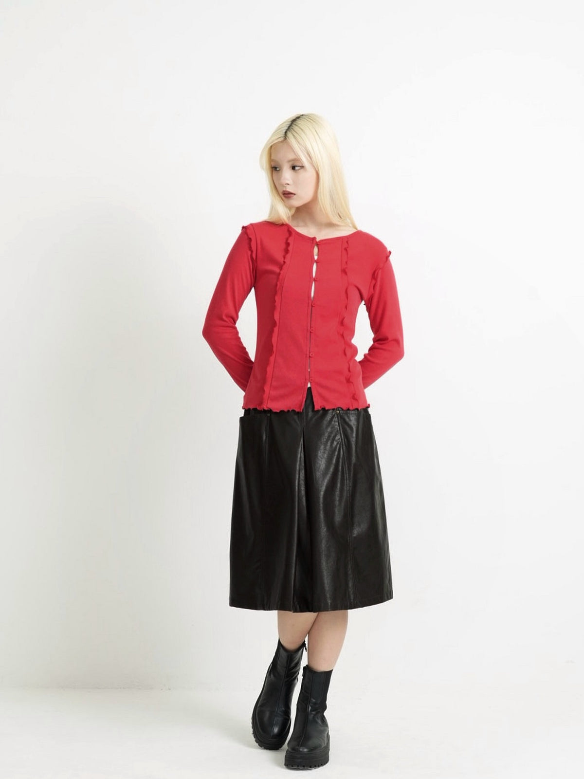 frill trim cardigan